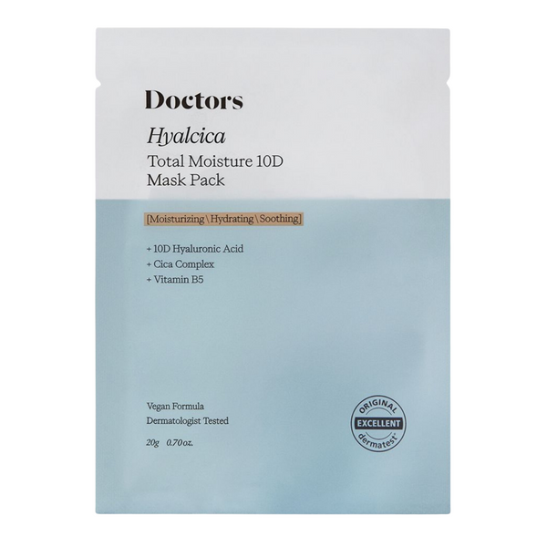 Тканинна маска з 10 формами гіалуронової кислоти та центелою Doctors Hyalcica Total Moisture 10 D Mask Pack 10652 фото