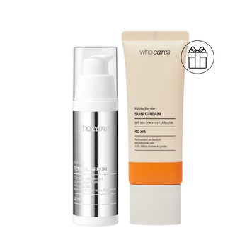 Набір "Ретинол + сонцезахист" WhoCares Next-Gen Retinol Serum + Bifida Barrier Sun Cream 9990999908 фото