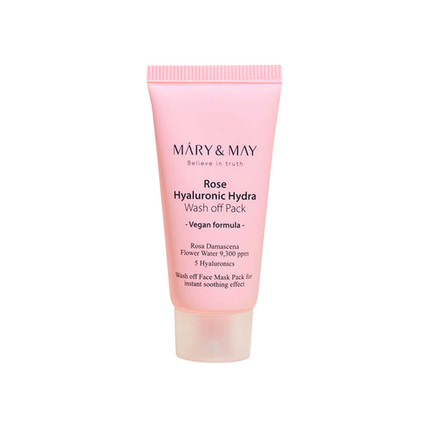 Глиняна маска для глибокого зволоження Mary&May Rose Hyaluronic Hydra Glow Wash off Pack, 30 г 10595 фото