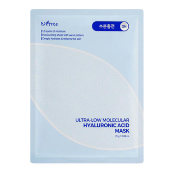 Маска тканинна з гіалуроновою кислотою Isntree Ultra-Low Molecular Hyaluronic Acid Mask, 25 г 10975 фото